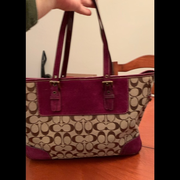 COACH Bag with Suede Trim - Picture 1 of 8